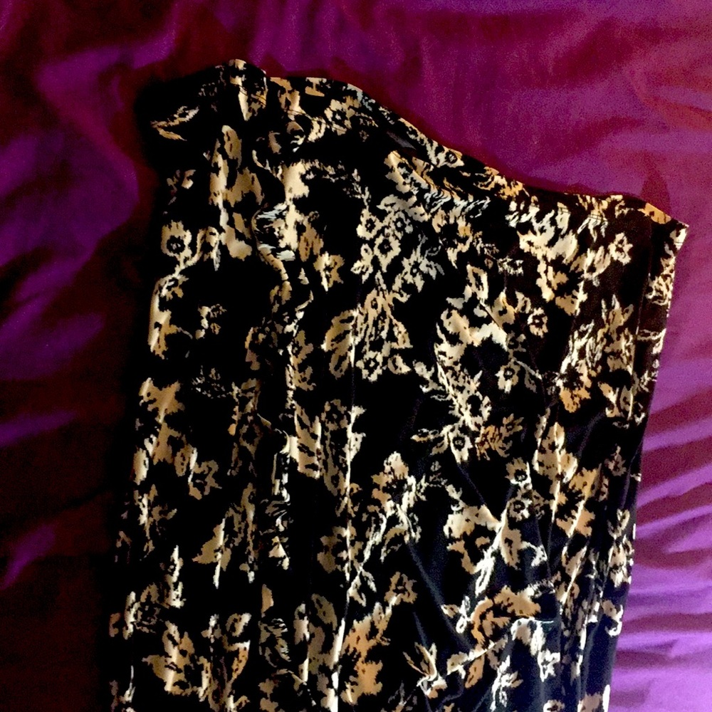 CHAPS White & Black Floral Dress XL - Picture 3 of 6